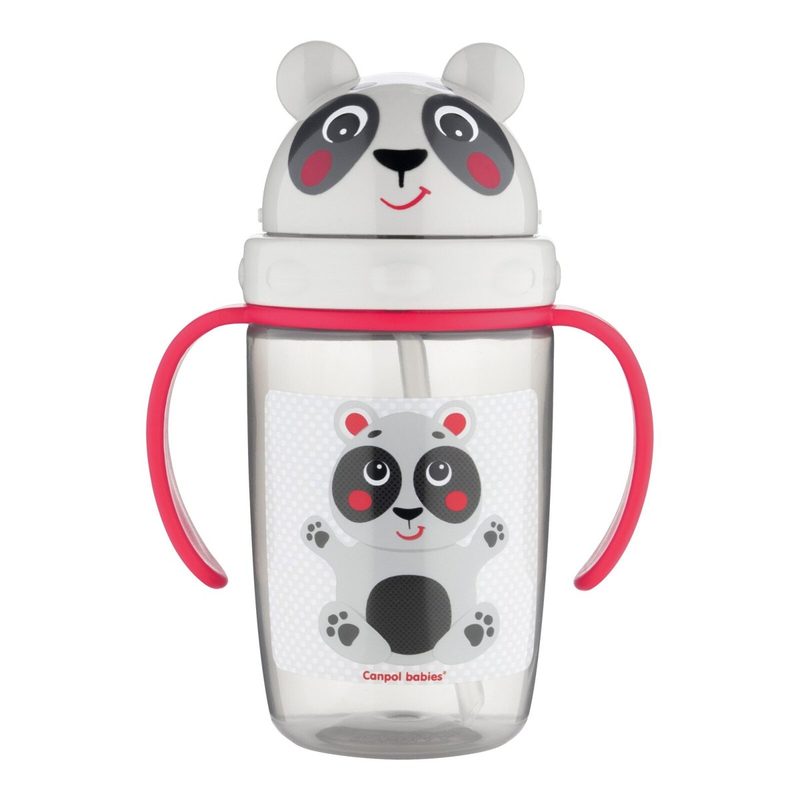 Canpol 56/500 Babies Cana cu Pai din Silicon Hello Little Bej 400ml