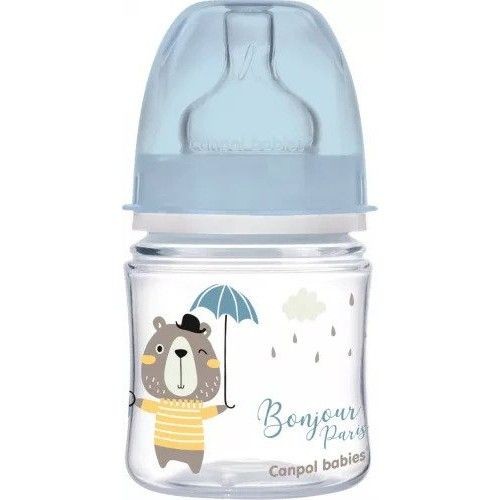 Canpol 35/231 Babies Biberon Anticolic Gat Larg Bonjour Albastru 120ml