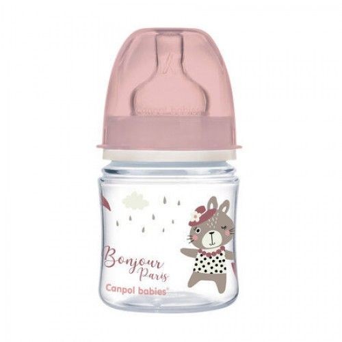 Canpol 35/231 Babies Biberon Anticolic Gat Larg Bonjour Roz 120ml
