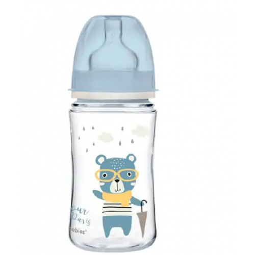 Canpol 35/232 Babies Biberon Anticolic Gat Lung PP Bonjour Paris Albastru 240ml