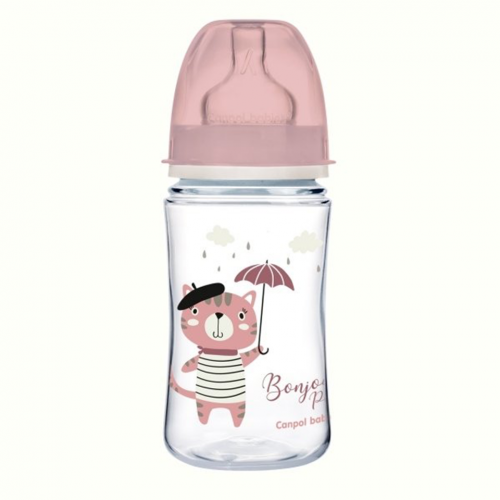 Canpol 35/232 Babies Biberon Anticolic Gat Lung PP Bonjour Paris Roz 240ml