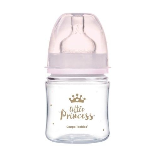 Canpol 35/233 Babies Biberon Anticolic Gat Larg Easy Start Royal Baby Roz 120ml