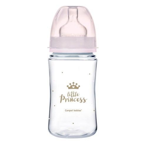 Canpol 35/234 Babies Biberon Anticolic Gat Larg PP Easy Start Royal Baby Roz 240ml