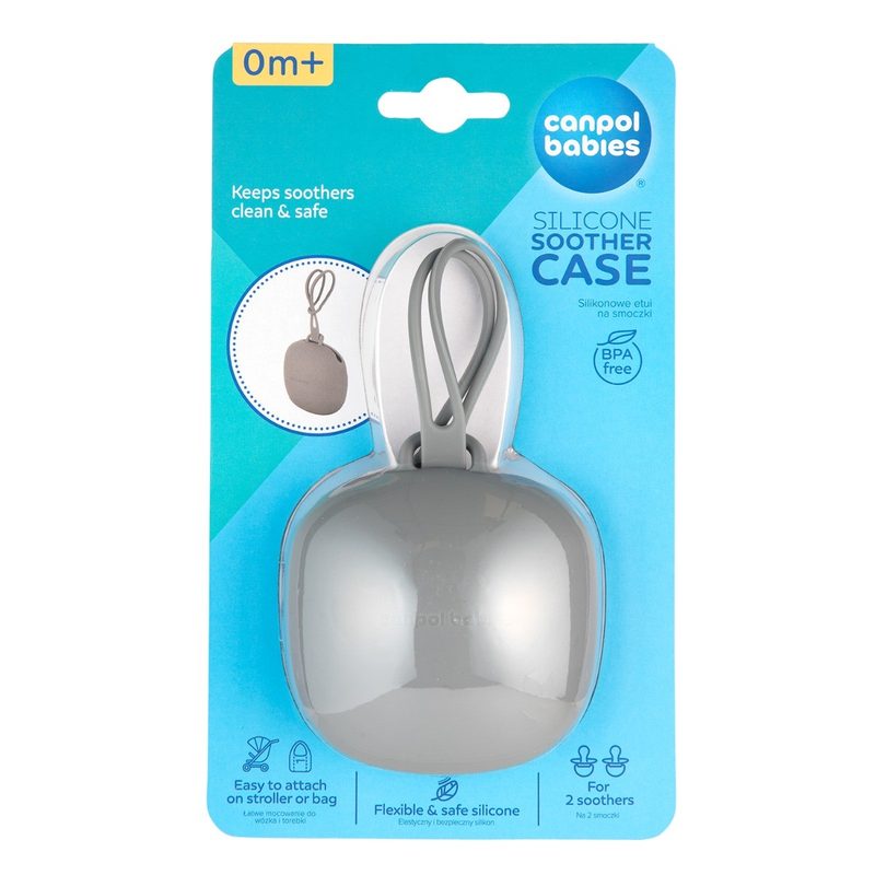 Canpol 51/402 Babies Cutie din Silicon pt Depozitare Suzeta Gri