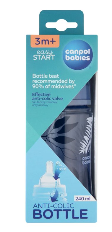 Canpol 35/240 Babies Biberon Anticolici Gat Larg Gold Albastru 240ml