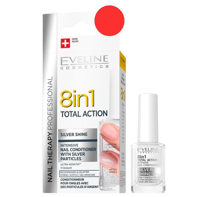Eveline Tratament Profesional 8in1 Silver Shine Nail Therapy 12ml