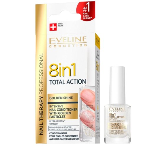 Eveline Tratament Profesional 8in1 Golden Shine Nail Therapy 12ml