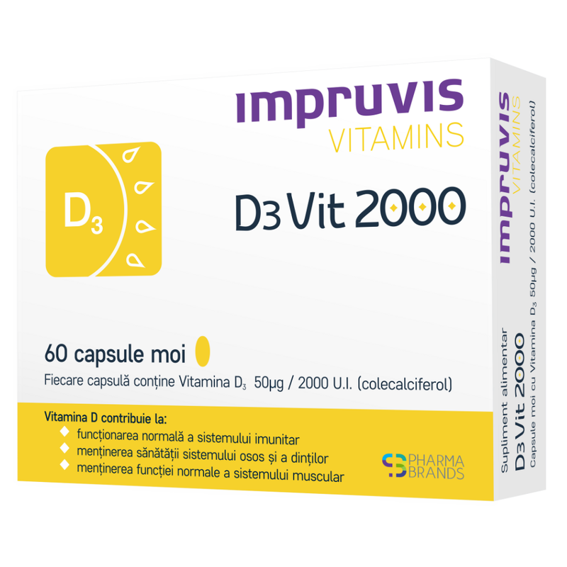 Impruvis Vitamins D3Vit 2000UI x 60cps moi