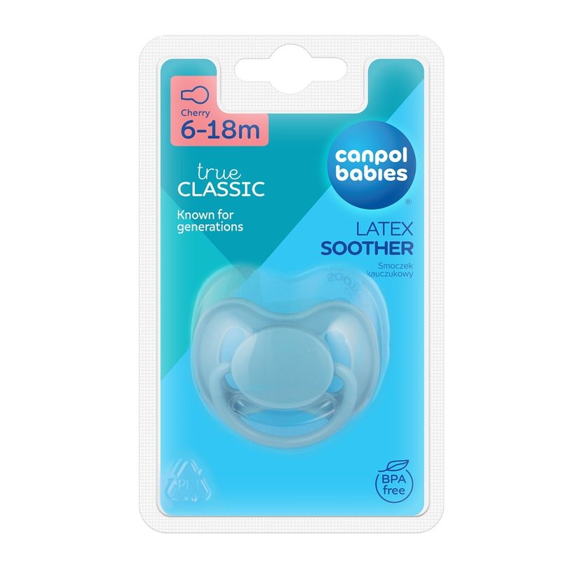 Canpol 23/224 Babies Suzeta Cherry din Latex 6-18l Albastru