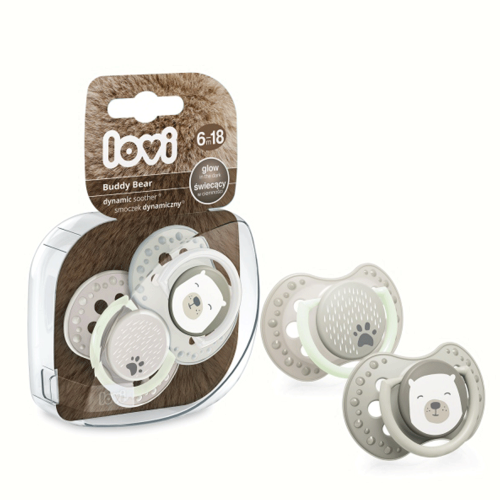 Lovi 22/865 Suzeta Silicon Dynamic Buddy Bear 6-18l x 2buc