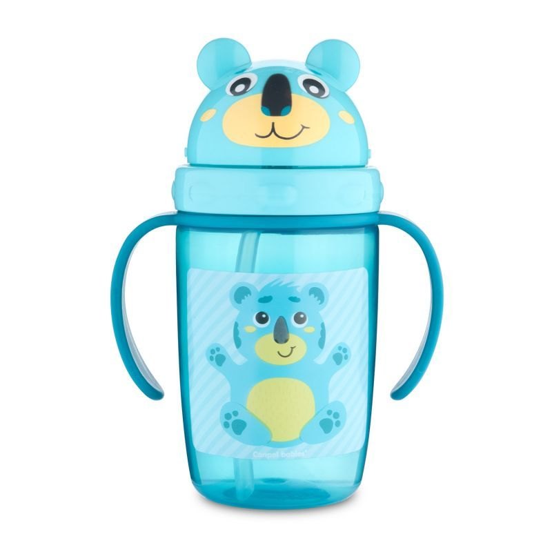 Canpol 56/500 Babies Cana cu Pai din Silicon Hello Little Turcoaz 400ml