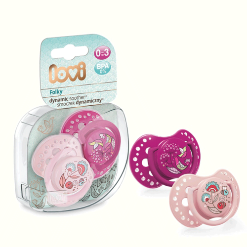 Lovi Suzeta Silicon Dynamic Folky Fata 3-6l x 2buc