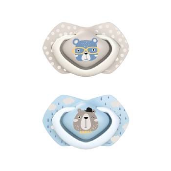 Canpol 22/647 Babies Suzeta Simetrica Silicon Bonjour Paris Albastru 0-6l x 2buc