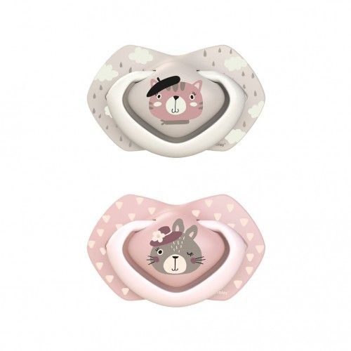 Canpol 22/648 Babies Suzeta Simetrica Silicon Bonjour Paris Roz 6-18l x 2buc