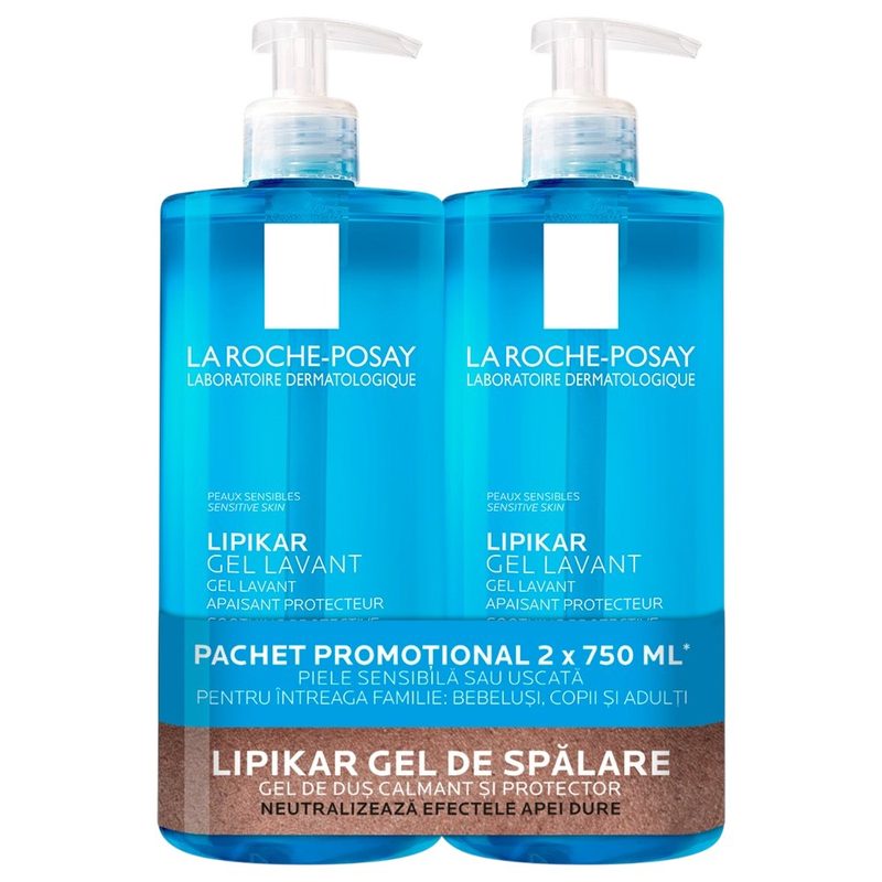 La Roche Posay Bipack Lipikar Gel Lavant 750ml Pachet Promotional