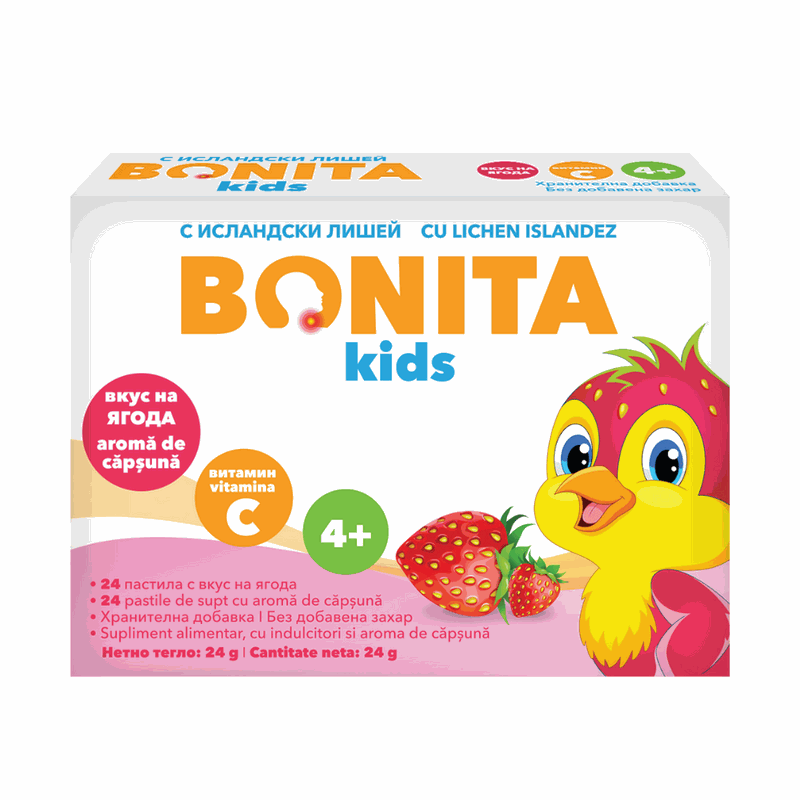 Bonita Kids Capsuni x 24pastile supt Vedra