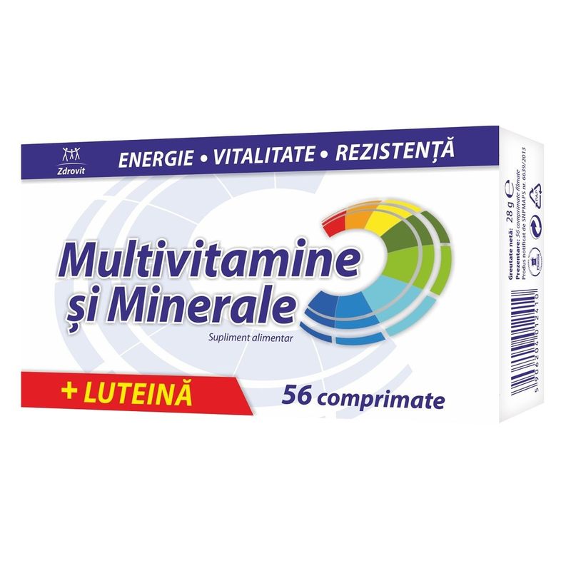 Multivit+Minerale+Luteina x 56cpr film Zdrovit