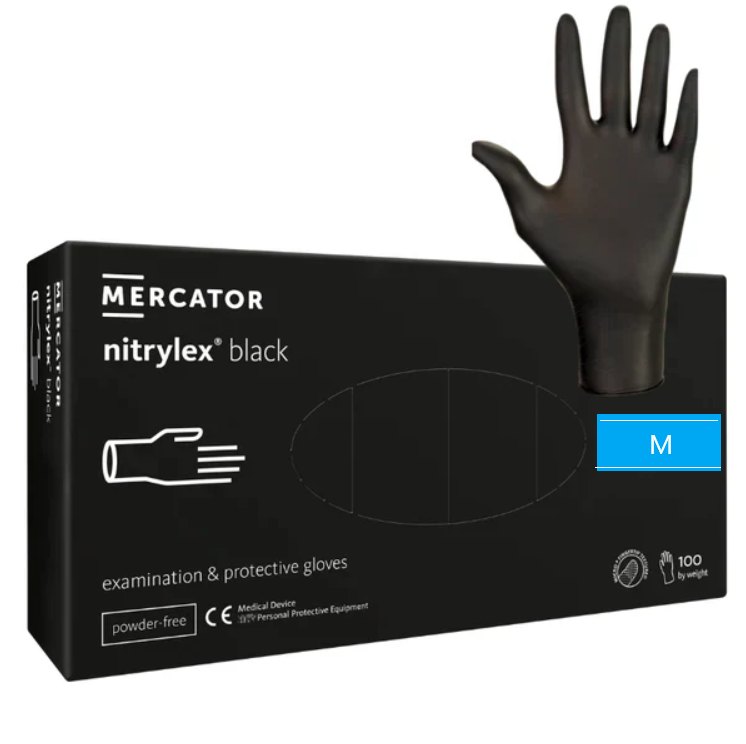 Manusi Nitril Negru M x 100buc Mercator