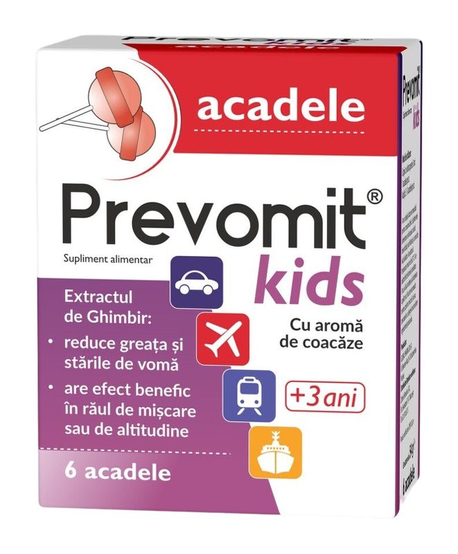 Prevomit Kids Acadele cu Aroma de Coacaze x 6buc Zdrovit