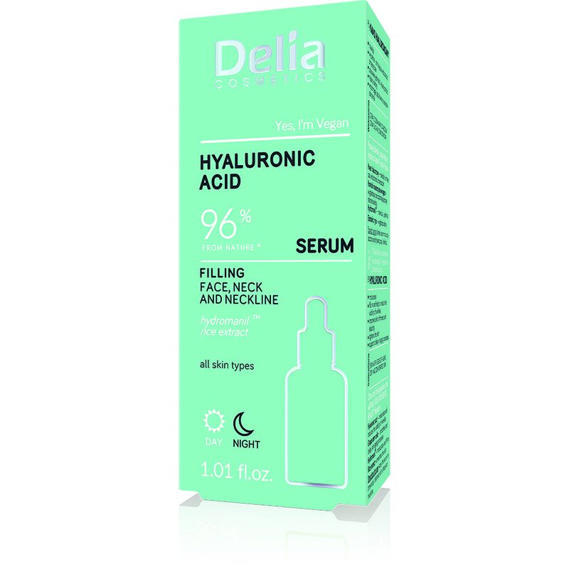 Delia Ser Acid Hialuronic Antirid Zi si Noapte Fata si Decolteu 30ml