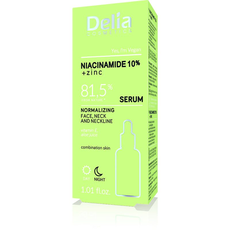 Delia Ser Niacinamide 10% si Zn Zi si Noapte Fata si Decolteu 30ml