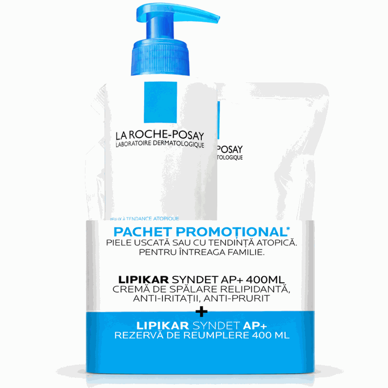 La Roche Posay Lipikar Syndet AP+ 400ml+Rezerva 400ml Pachet Avantajos