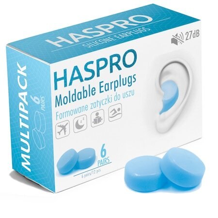 Haspro Dopuri de Urechi Silicon Hipoalergenic Albastru x 12buc