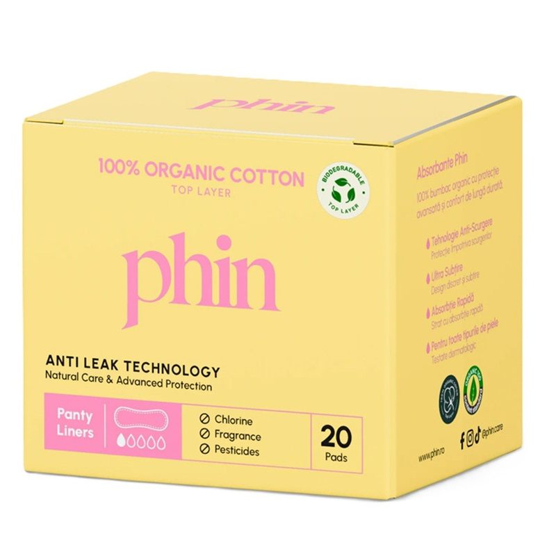 Absorbante Zilnice Bumbac Organic x 20buc Phin
