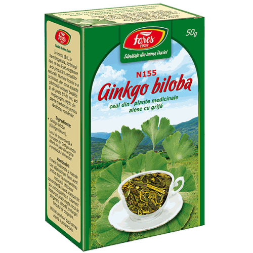 Fares Ceai Ginkgo Biloba Frunze N155 50g vrac