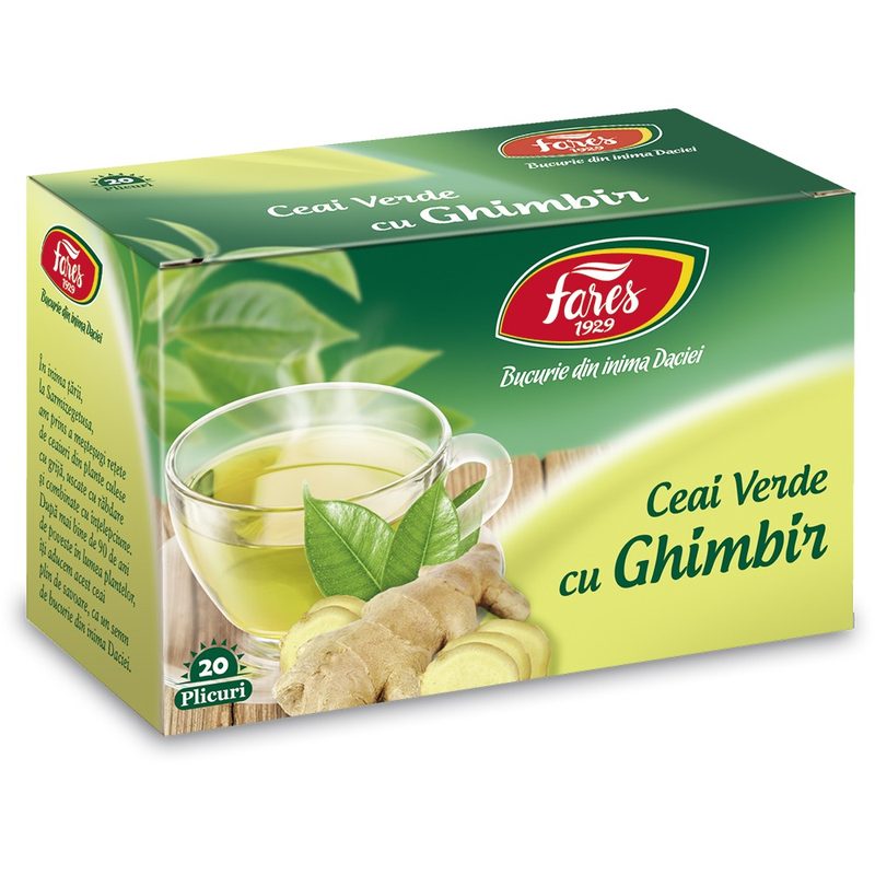 Fares Ceai Verde cu Ghimbir x 20plic