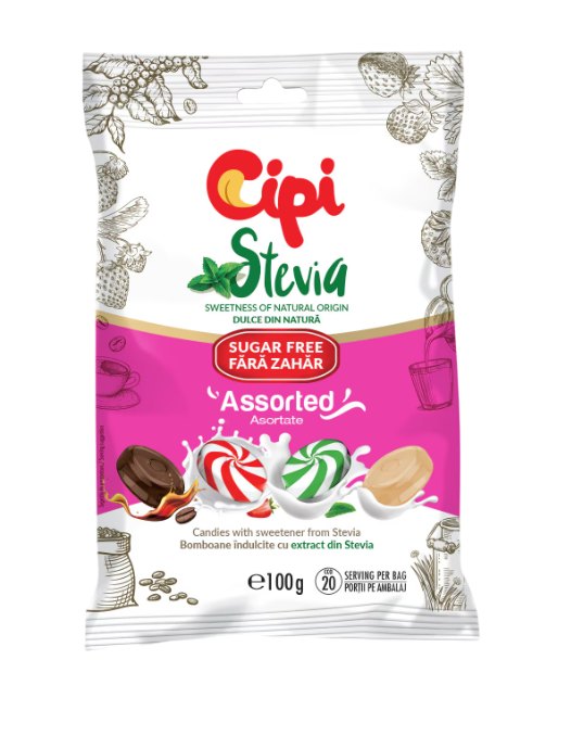 Cipi Bomboane Stevia Mix Asortate 75g