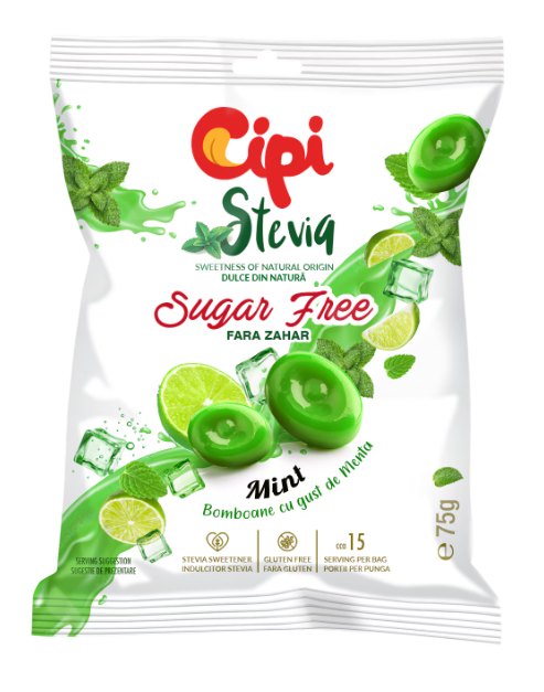 Cipi Bomboane Stevia Menta 75g