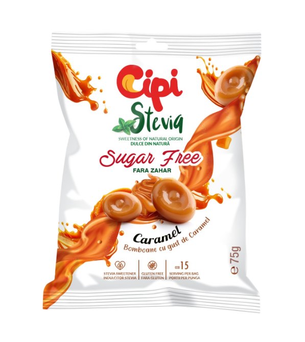 Cipi Bomboane Stevia Caramel 75g