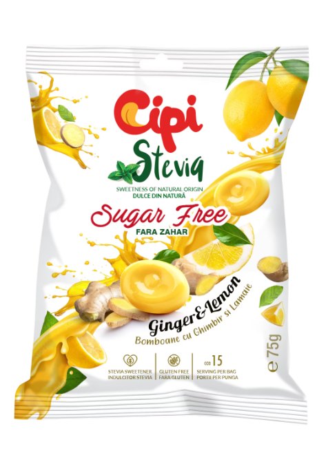 Cipi Bomboane Stevia Ghimbir si Lamaie 75g