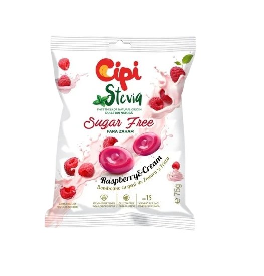 Cipi Bomboane Stevia Zmeura si Frisca 75g