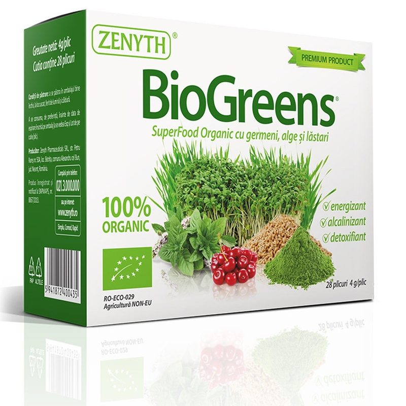 BioGreens SuperFood Organic x 28plic Zenyth