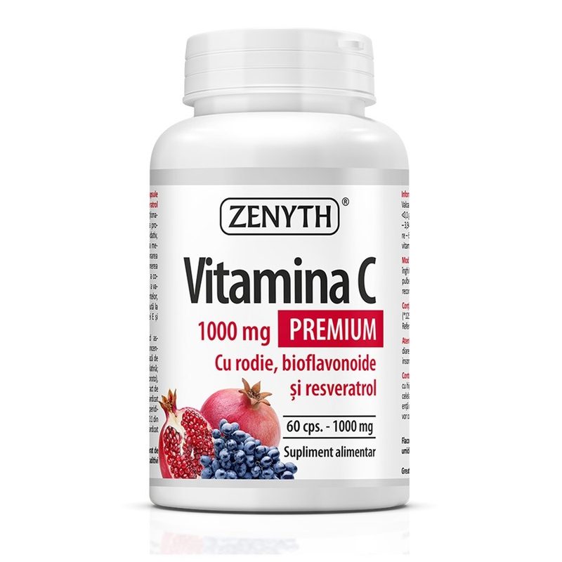 Vitamina C 1000mg Premium cu Rodie x 60cps Zenyth