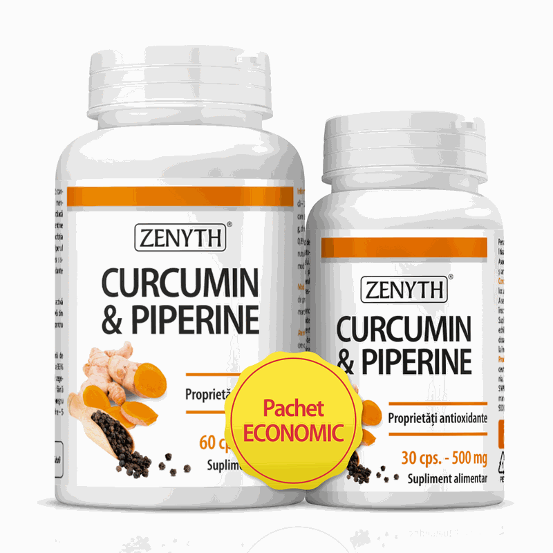 Curcumin & Piperine x 60+30cps Pachet Economic Zenyth