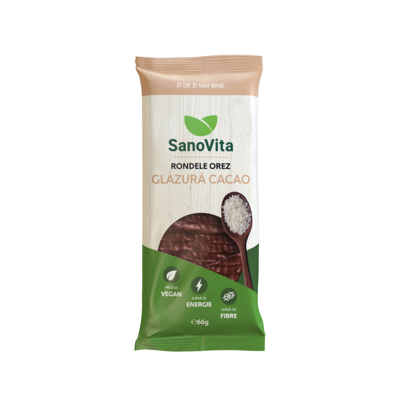 Sanovita Rondele Orez Glazura Cacao 66g