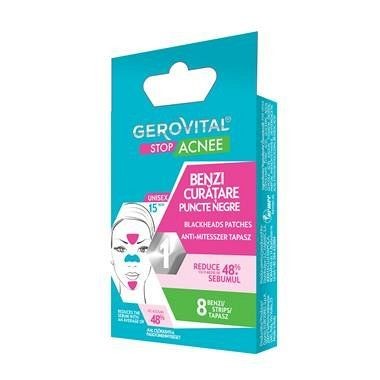 Gerovital Stop Acnee Benzi Curatare Puncte Negre x 8buc
