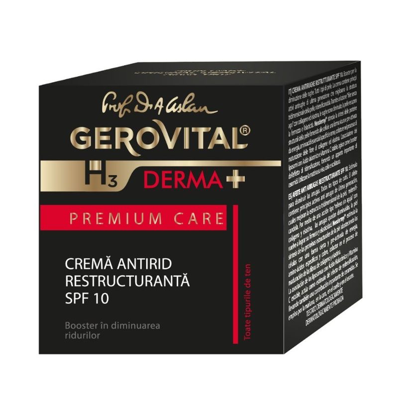 Gerovital H3 Derma+ Premium Care Crema Antirid Restructuranta SPF10 50ml