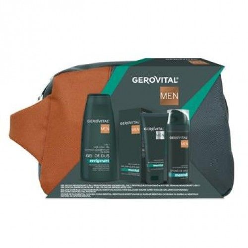Gerovital Men Borseta Spuma de Ras 200ml+Balsam dupa Ras 100ml+Gel de Dus 400ml