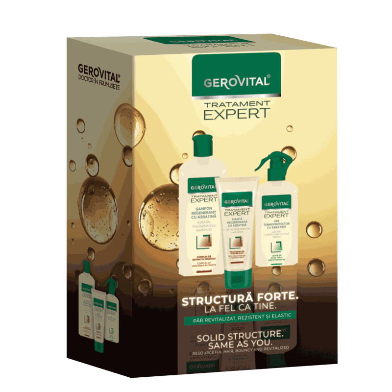 Gerovital Tratament Expert Caseta Sampon 250ml+Masca 150ml+Ser 150ml