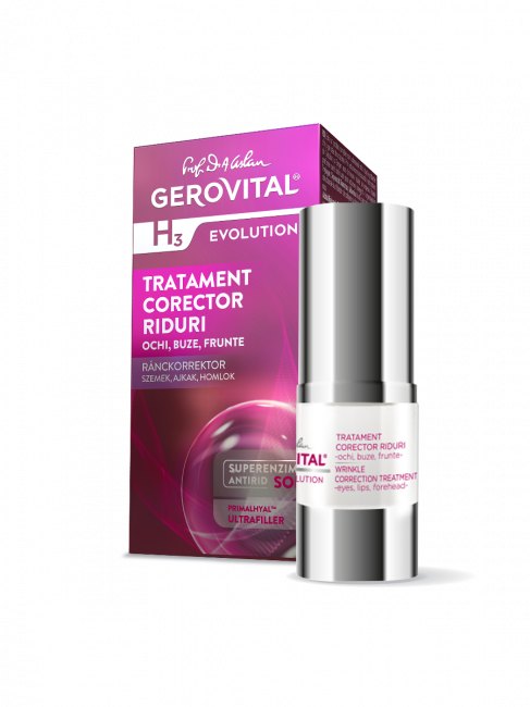 Gerovital H3 Evolution Tratament Corector Riduri Ochi Buze Frunte 15ml