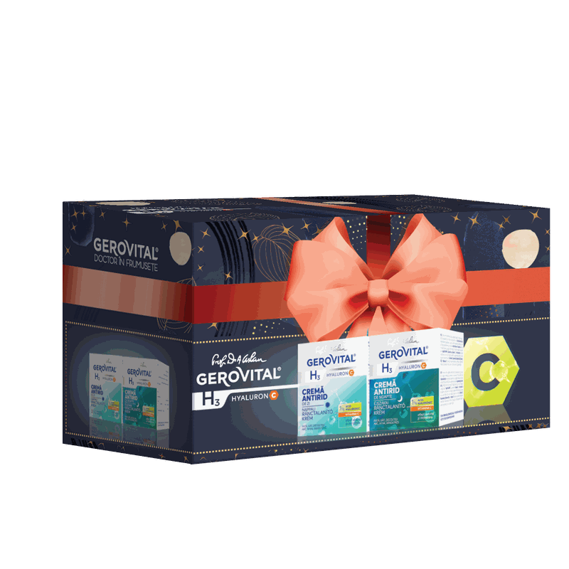 Gerovital H3 Hyaluron C Caseta Cr Antirid de Zi 50ml+Cr Antirid de Noapte 50ml