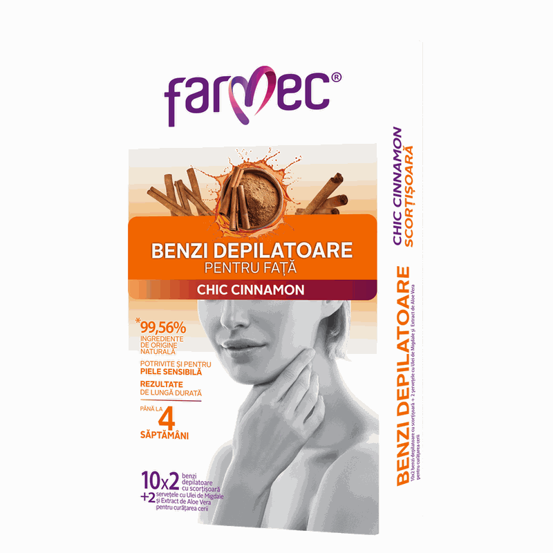 Farmec Benzi Depilatoare Fata Chic Cinnamon x 20buc