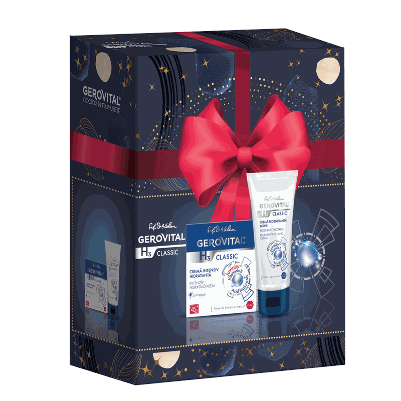 Gerovital H3 Classic Caseta Cr Int Hidr de Zi 50ml+Cr Regeneranta pt Maini 100ml