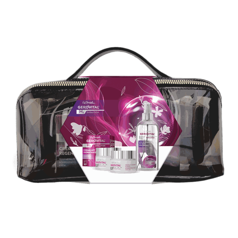 Gerovital H3 Evolution Borseta Cr Lift Hidr Zi 50ml+Cr Lift Reg Noapte 50ml+Apa Micelara3 AH 150ml