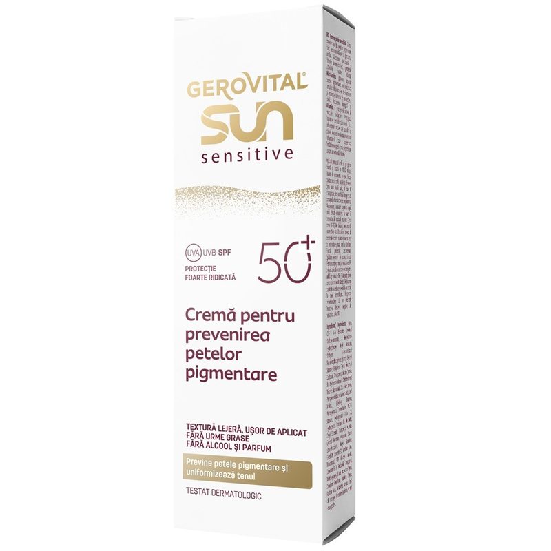 Gerovital Sun Sensitive Crema pt Prevenirea Petelor Pigmentare SPF50 50ml