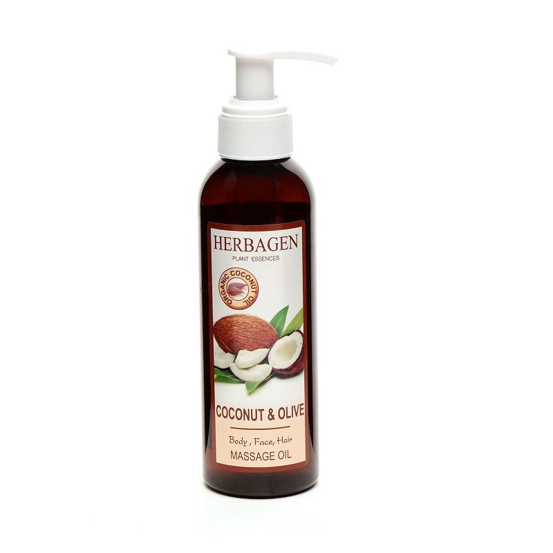 Herbagen Ulei Masaj cu Cocos Organic si Masline pt Corp Fata si Par Herbagen Unt Cocos Organic Ulei